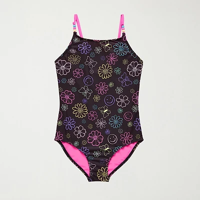 Thereabouts Little & Big Kid Girls Sleeveless One Piece Swimsuit