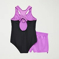 ZeroXposur Big Kid Girls Tie Dye Sleeveless One Piece Swimsuit