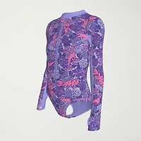 Nike Little & Big Kid Girls Floral Long Sleeve One Piece Swimsuit