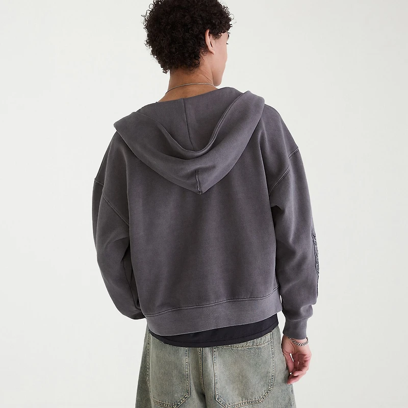 AEROPOSTALE Cloud Soft Graphic Mens Long Sleeve Fleece Zipper Hoodie