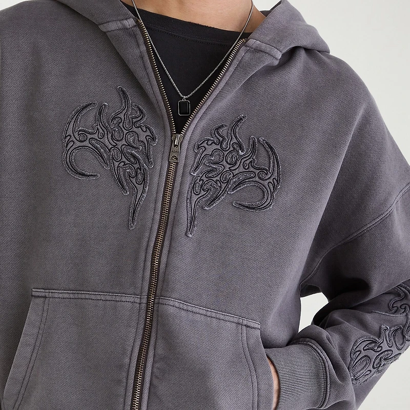 AEROPOSTALE Cloud Soft Graphic Mens Long Sleeve Fleece Zipper Hoodie