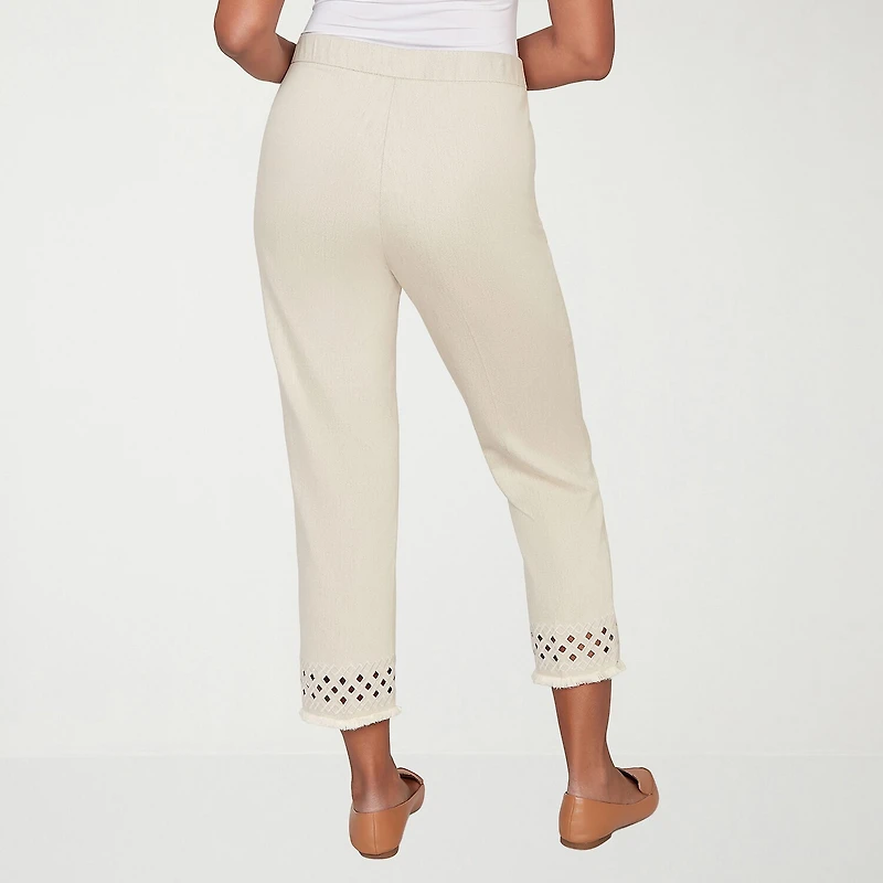 Alfred Dunner Detail Driven Womens Straight Ankle Pant