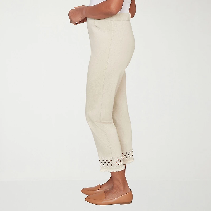 Alfred Dunner Detail Driven Womens Straight Ankle Pant