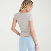 AEROPOSTALE Womens Juniors V Neck Short Sleeve T-Shirt