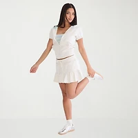 AEROPOSTALE Womens Juniors Short Sleeve Zipper Hoodie