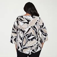 Alfred Dunner Detail Driven Womens Plus Crew Neck 3/4 Sleeve T-Shirt