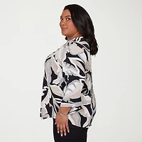 Alfred Dunner Detail Driven Womens Plus Crew Neck 3/4 Sleeve T-Shirt