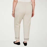 Alfred Dunner Detail Driven Womens Plus Straight Ankle Pant