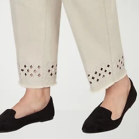 Alfred Dunner Detail Driven Womens Plus Straight Ankle Pant