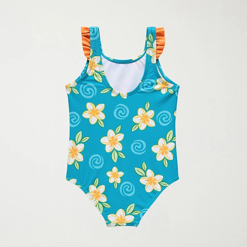 Disney Collection Little & Big Kid Girls Princess Moana Sleeveless One Piece Swimsuit