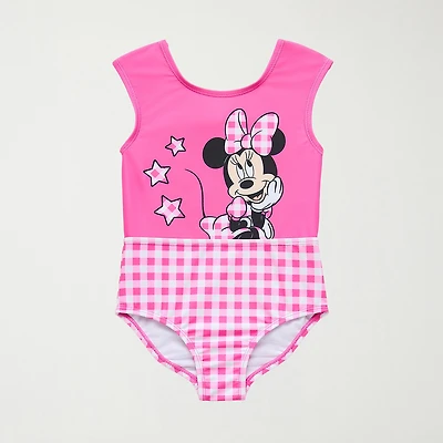 Disney Collection Little & Big Kid Girls Minnie Mouse Sleeveless One Piece Swimsuit