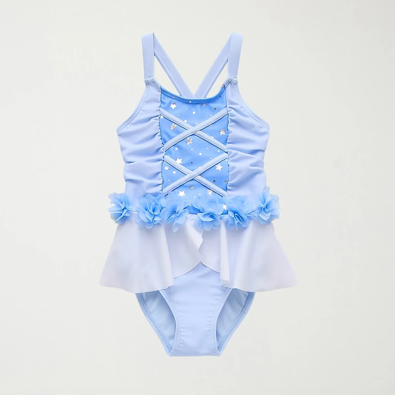 Disney Collection Toddler Girls Cinderella Princess Sleeveless One Piece Swimsuit