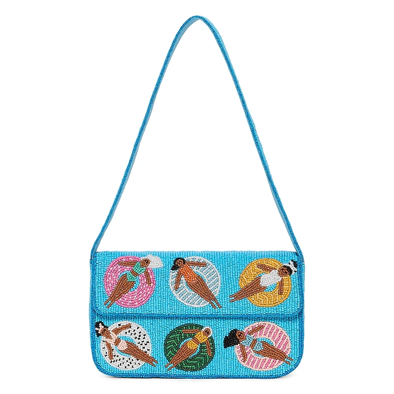 SOL and MER Beaded Pool Ladies Shoulder Bag