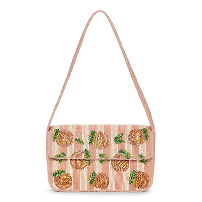 SOL and MER Beaded Peaches Shoulder Bag