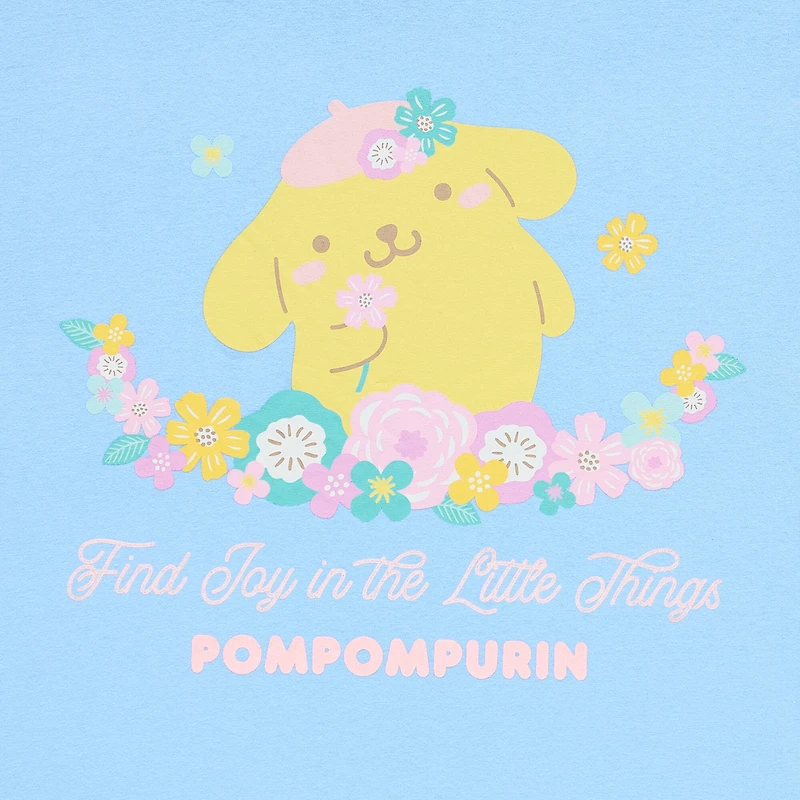 Pompompurri Boyfriend Tee Womens Juniors Crew Neck Short Sleeve Regular Fit Hello Kitty Graphic T-Shirt