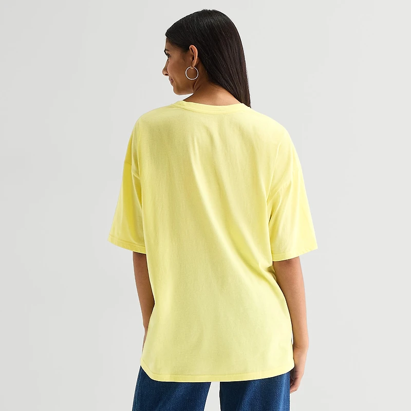 Fruit Of The Spirit Oversized Tee Womens Juniors Crew Neck Short Sleeve Regular Fit Graphic T-Shirt