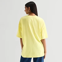 Fruit Of The Spirit Oversized Tee Womens Juniors Crew Neck Short Sleeve Regular Fit Graphic T-Shirt