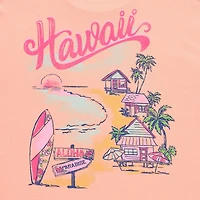 New World Hawaii Womens Juniors Crew Neck Short Sleeve Oversized Graphic T-Shirt