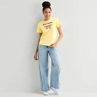 Butterfly Keep Going Boyfriend Tee Womens Juniors Crew Neck Short Sleeve Regular Fit Graphic T-Shirt