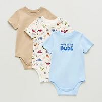 Okie Dokie Baby Boys Crew Neck Short Sleeve 3-pc. Bodysuit
