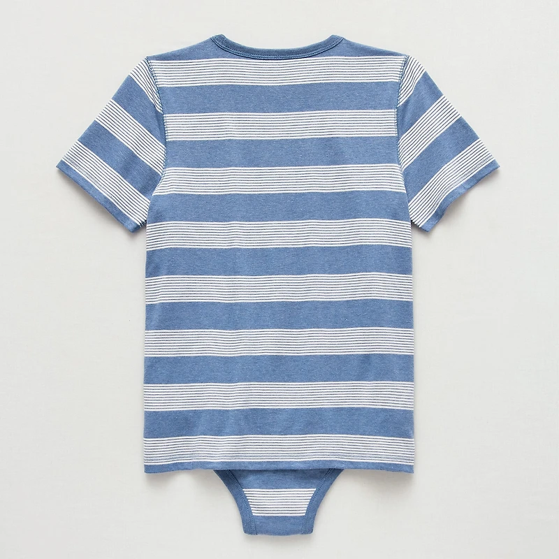 Thereabouts Little & Big Kid Boys Bodysuit Closure Easy-on + Easy-off Adaptive Crew Neck Short Sleeve