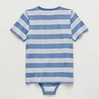 Thereabouts Little & Big Kid Boys Bodysuit Closure Easy-on + Easy-off Adaptive Crew Neck Short Sleeve