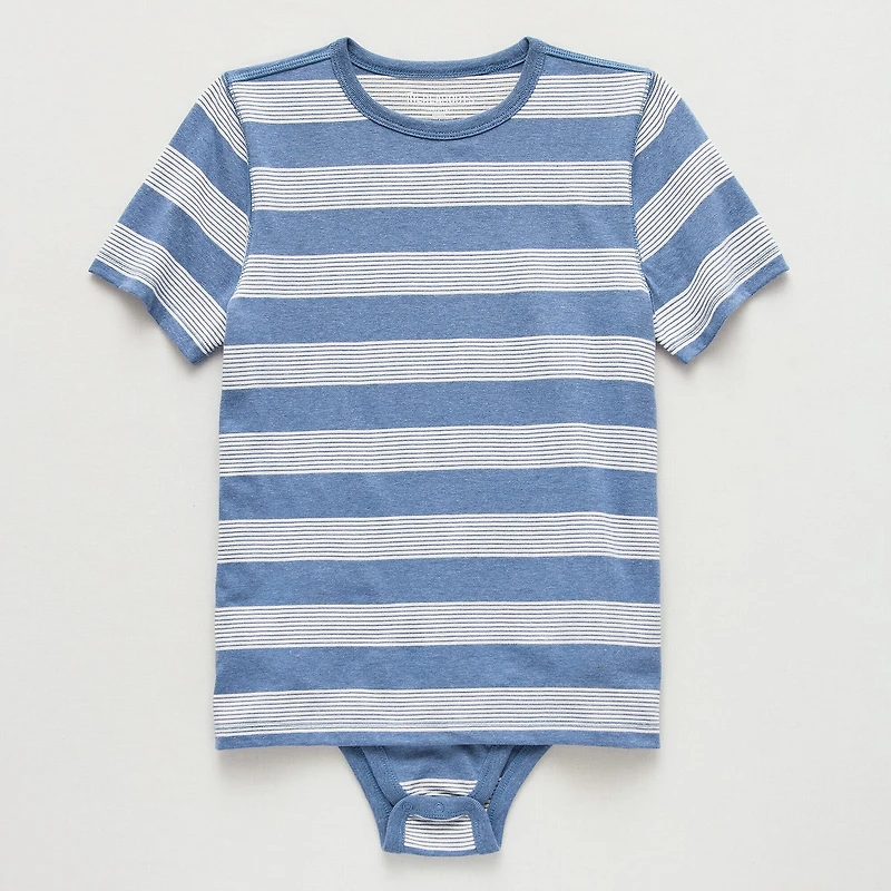 Thereabouts Little & Big Kid Boys Bodysuit Closure Easy-on + Easy-off Adaptive Crew Neck Short Sleeve