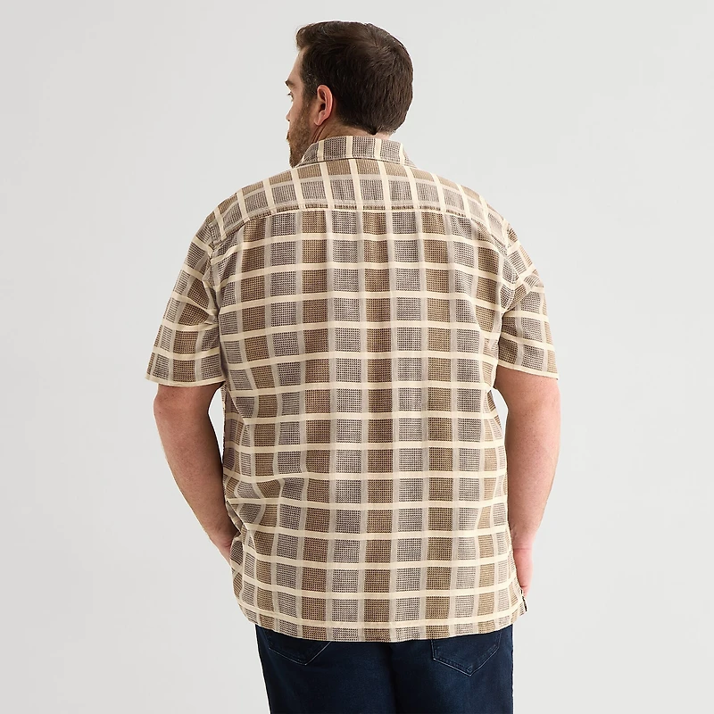 mutual weave Mens Short Sleeve Classic Fit Big and Tall Button-Down Shirt