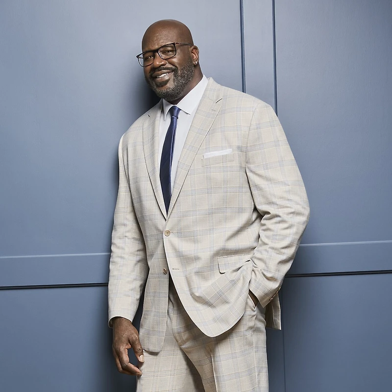 Shaquille O'Neal XLG™ Mens Stretch Fabric Regular Fit Plaid Big and Tall Suit Jacket