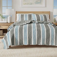 Linery Coastal Stripe Reversible Quilt Set