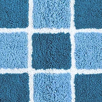 Home Expressions Blue Grid Bath Rug