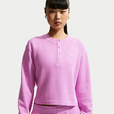 Nike Womens Long Sleeve Regular Fit Henley Shirt