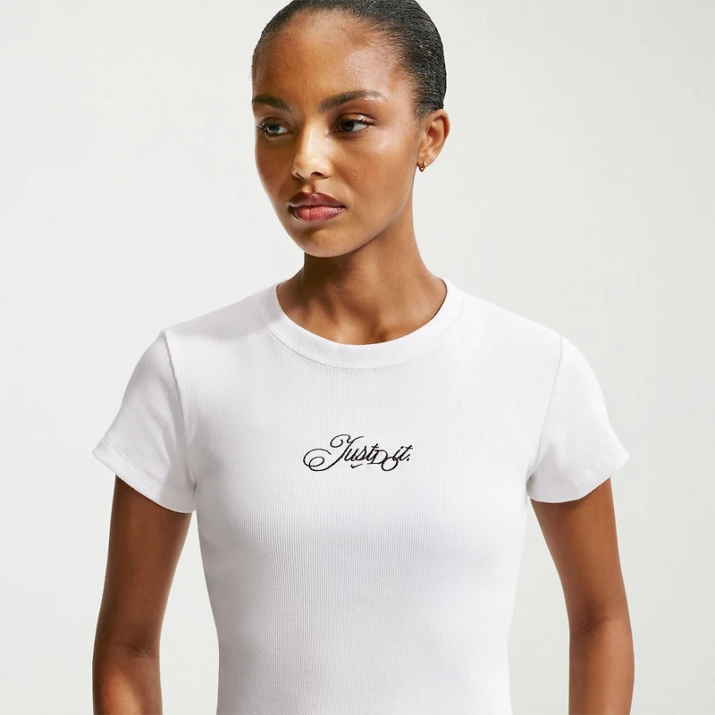 Nike Womens Crew Neck Short Sleeve Active Crop Top