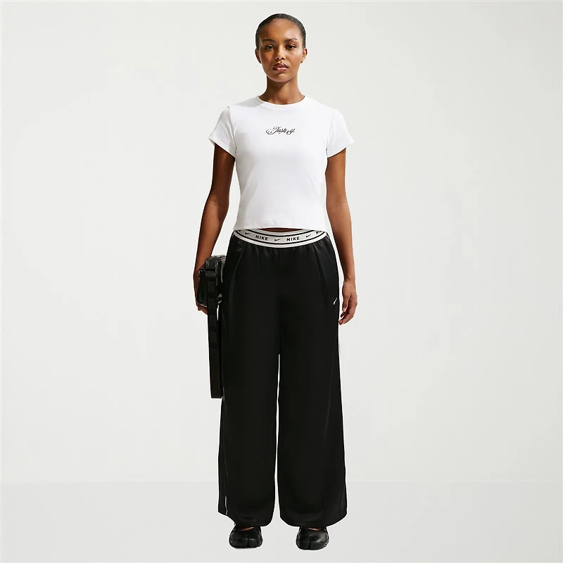 Nike Womens Crew Neck Short Sleeve Active Crop Top