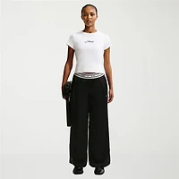 Nike Womens Crew Neck Short Sleeve Active Crop Top