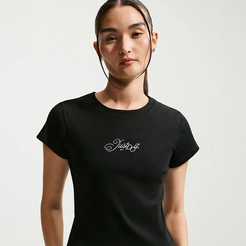 Nike Womens Crew Neck Short Sleeve Active Crop Top