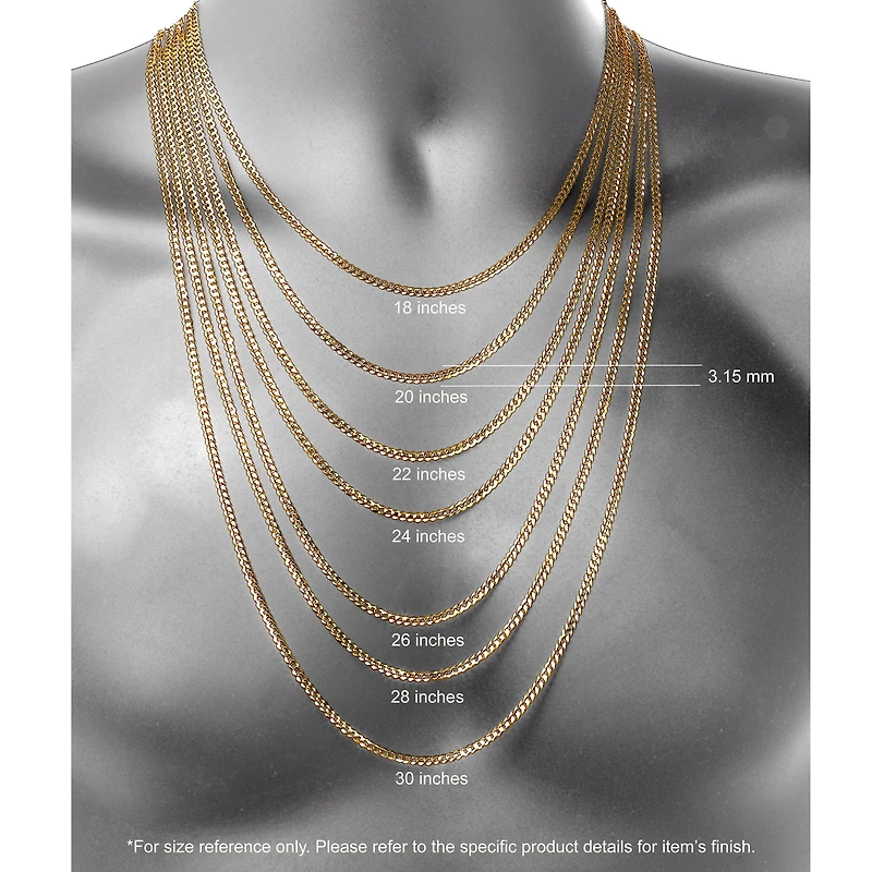 14K Two Tone 3.15 MM Diamond Cut Curb Necklace