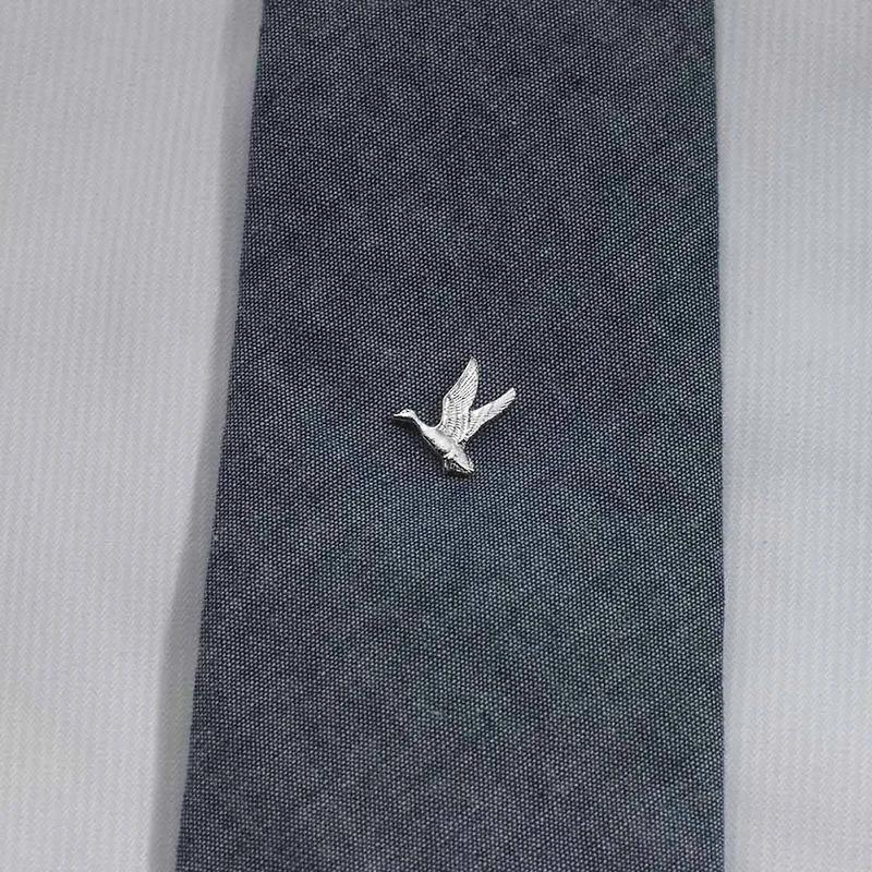 Duck Rhodium-Plated Tie Tack