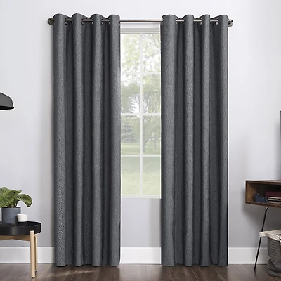 Sun Zero Noir Dimensional Thermal Extreme Grommet Top Energy Saving 100% Blackout Single Curtain Panel