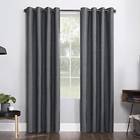Sun Zero Noir Dimensional Thermal Extreme Grommet Top Energy Saving 100% Blackout Single Curtain Panel