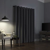 Sun Zero Noir Dimensional Thermal Extreme Grommet Top Energy Saving 100% Blackout Single Curtain Panel