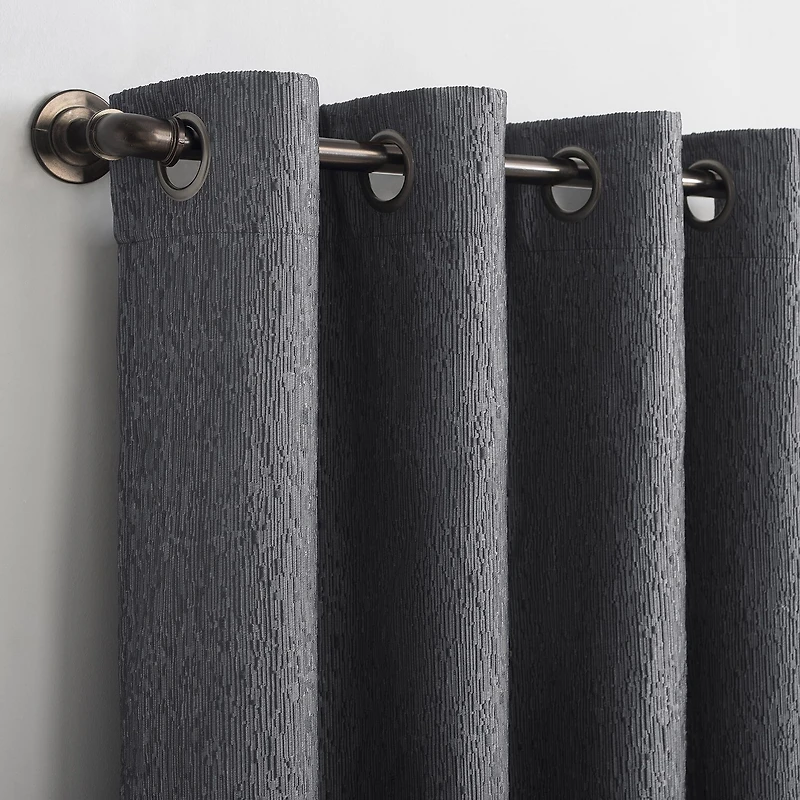 Sun Zero Noir Dimensional Thermal Extreme Grommet Top Energy Saving 100% Blackout Single Curtain Panel