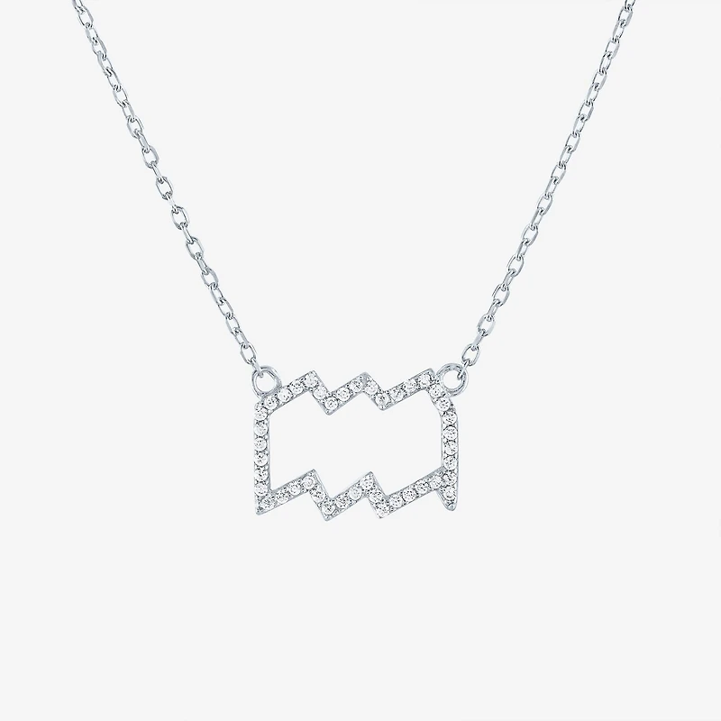 Diamond Addiction Lab-Grown (G-H / Si2-I1) Zodiac Pendant Necklace Sterling Silver