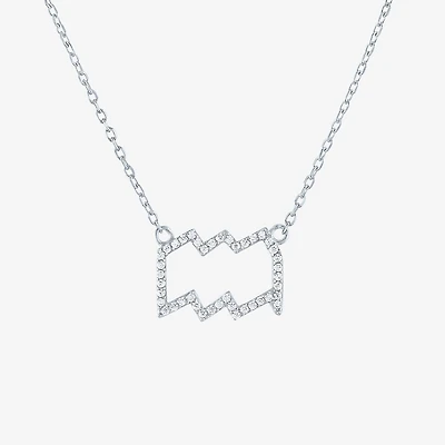 Diamond Addiction Lab-Grown (G-H / Si2-I1) Zodiac Pendant Necklace Sterling Silver