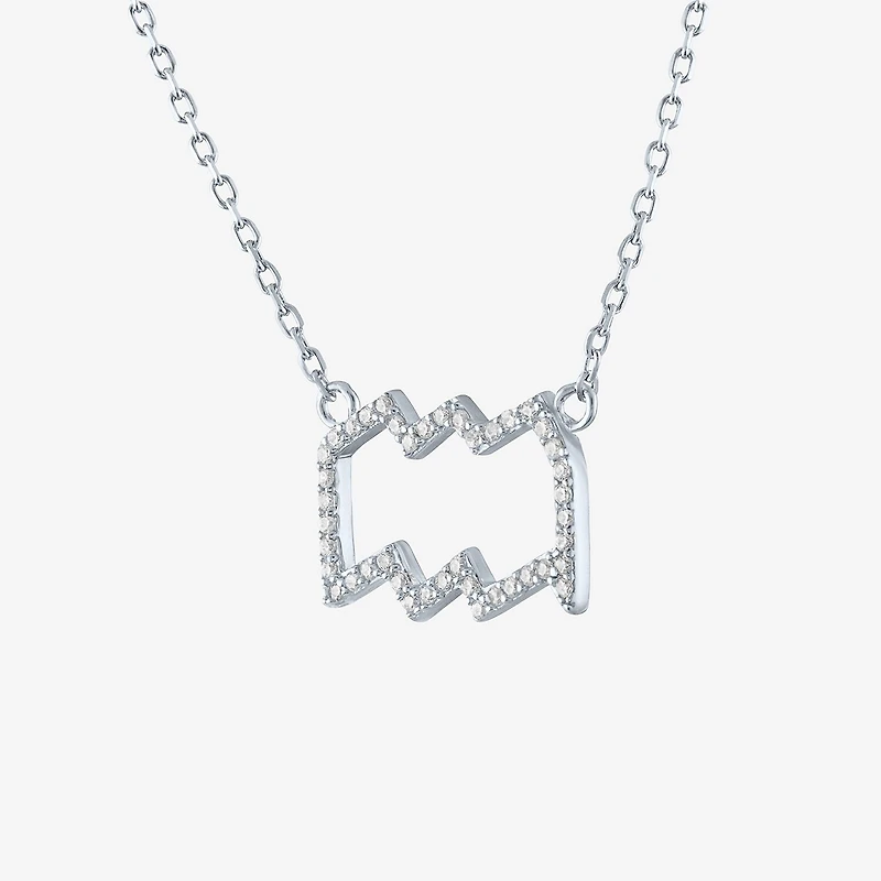 Diamond Addiction Lab-Grown (G-H / Si2-I1) Zodiac Pendant Necklace Sterling Silver