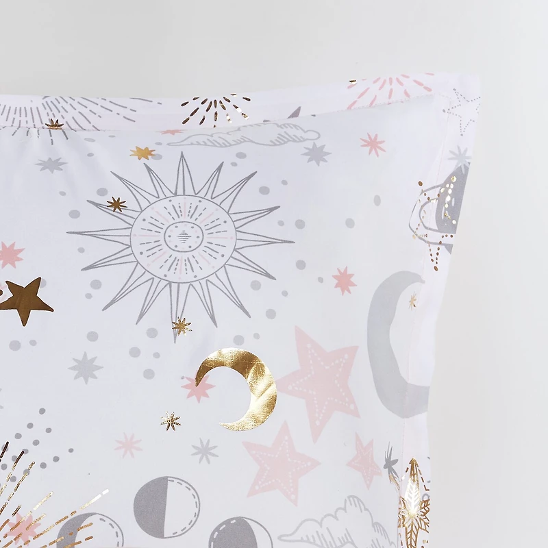 Intelligent Design Ariella Starry Sky Metallic Comforter Set with Throw Pillow