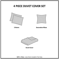 Mi Zone Sparkle Reversible Duvet Cover Set with decorative pillow