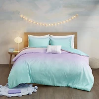 Mi Zone Sparkle Reversible Duvet Cover Set with decorative pillow