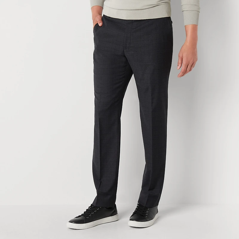 Collection By Michael Strahan Mens Modern Fit Plaid Flat Front Suit Pant