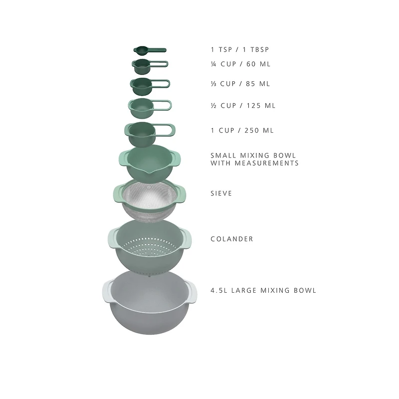 Joseph Joseph Nest Plus Food Set - Editions 9-pc. Prep Bowl